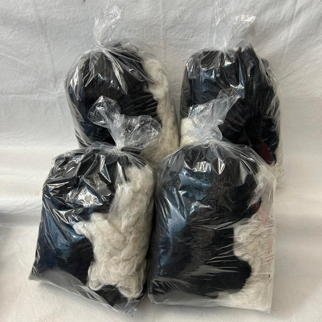 Alpaca 2Nds Fleece ~ 4 Oz Mixed Black/White Bag Spring Cleaning! Natural Fiber