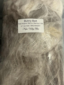 "Bunny Batt!" (830251) ~ Decadent Art Batt with Angora (Bunny) Fiber! 4.1 oz