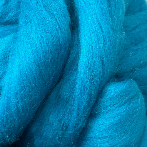 NEW! Cheviot Dyed Wool Top Turquoise ~ 1 lb, Brecknock Hill Limited Edition