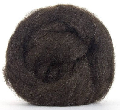 Finnish Natural Black Wool Top / 8 oz