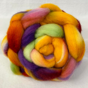Bluefaced Leicester Wool Top Braid (BFL19) ~ Hand Painted ~ 4 oz