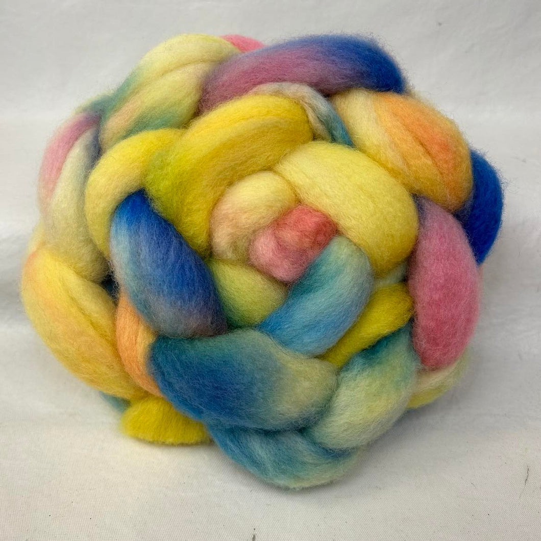 Blue Faced Leicester Wool Top Braid (Bfl7) ~ Hand Dyed 4 Oz