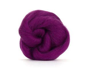 Merino Combed Top, Dyed Wool, Damson / 4 oz