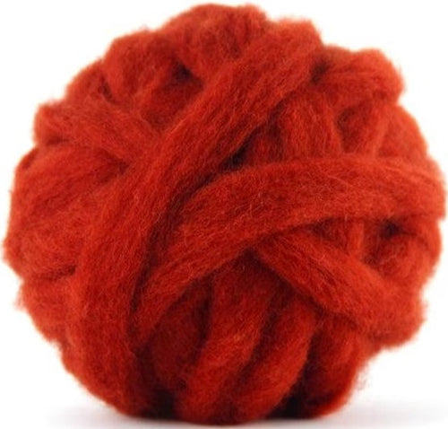 Carded Corriedale Sliver Dyed Wool Begonia ~ 4 Oz Fiber