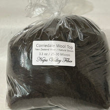 Corriedale Natural Brown Wool Top, 3.3 oz