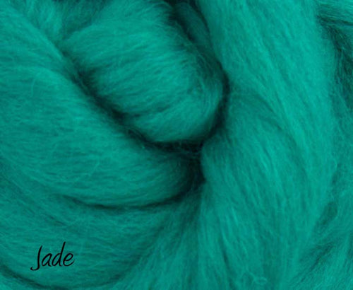 Merino Combed Top, Dyed Wool, Jade ~ 4 oz