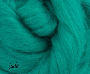 Merino Combed Top, Dyed Wool, Jade ~ 4 oz