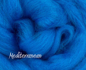 Merino Combed Top, Dyed Wool, Mediterranean ~ 4 oz