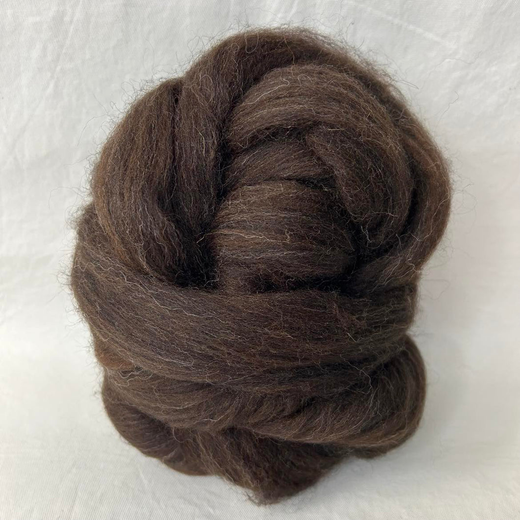 Corriedale Natural Brown Wool Top, 4 oz.