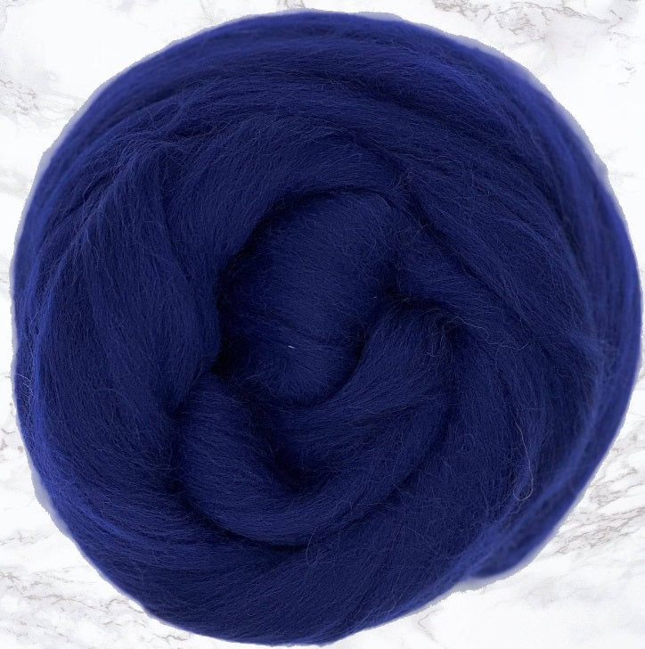 Corriedale Dyed Wool Top Tanzanite ~ 4 oz