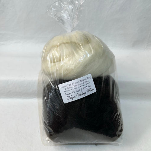 Natural Wool Pack Mixed Bag Fiber Tasting #NF10 / 4.1 oz