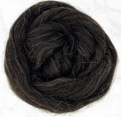 Faroe Island Natural Black Wool Top, 4 oz