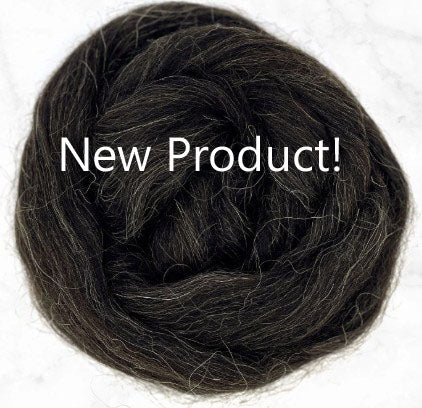 Faroe Island Natural Black Wool Top, 4 oz