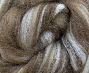 Finnish Wool ~ Humbug Natural Brown & White Top 4 Oz Dyed Fiber