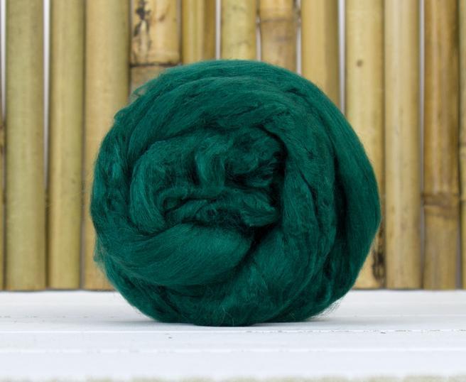 Bamboo Top Dyed Spinning Fiber ~ Green / 2 Oz