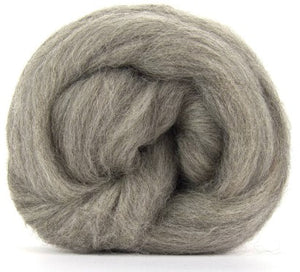 Grey Shetland Natural Wool Top, 4 oz