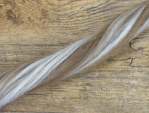 Shetland Wool ~ Humbug Natural White and Moorit Shetland Wool Top 4 oz