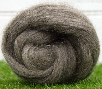 Icelandic Wool ~ Natural Dark Grey Wool Top 4 oz