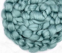 Tussah Silk Dyed Top, Kale ~ Luxury Spinning Fiber / 1 oz