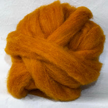 New! Carded Kent Romney Sliver Dyed Wool, Orange Peel, 4 oz