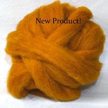 New! Carded Kent Romney Sliver Dyed Wool, Orange Peel, 3.5 oz Smaller Section