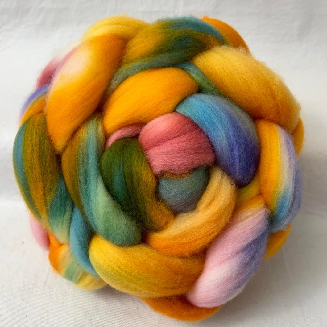 Fine Merino Top, 19.5 Micron Wool Braid (19M12) ~ Hand dyed ~ 4 oz