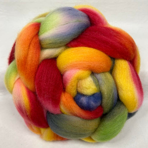 Fine Merino Top, 19.5 Micron Wool Braid (19M13) ~ Hand dyed ~ 4 oz