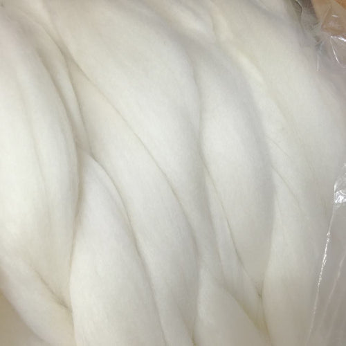 Merino Natural White Wool Top, 21 Micron ~ Undyed Spinning Fiber / 4 oz