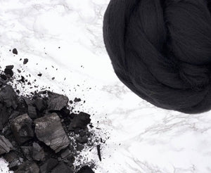 Merino Combed Top, Dyed Wool, Charcoal ~ 4 oz