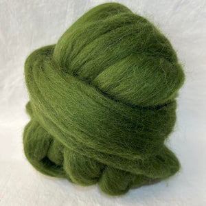 Merino Combed Top, Dyed Wool, Khaki ~ 2 oz