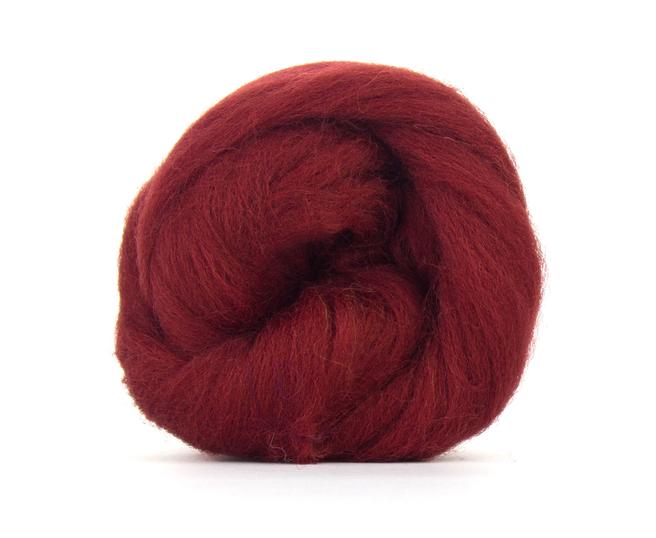 Merino Combed Top, Dyed Wool, Loganberry ~ 4 oz