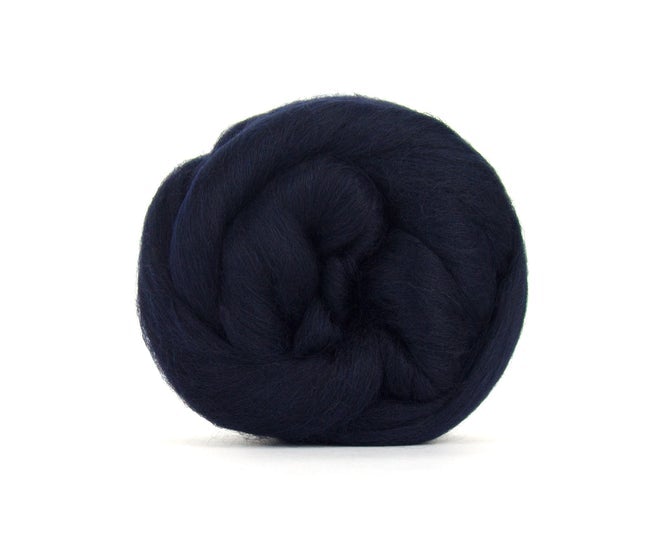 Merino Combed Top Dyed Wool Midnight ~ 4 Oz Fiber