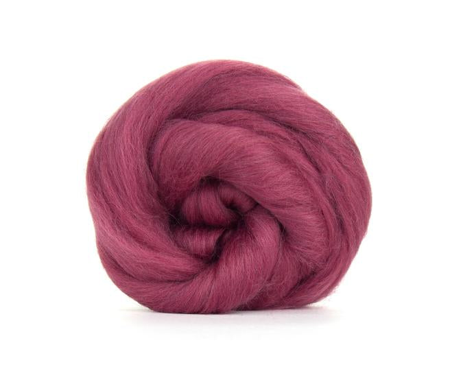 Merino Combed Top Dyed Wool Mulberry ~ 4 Oz Fiber