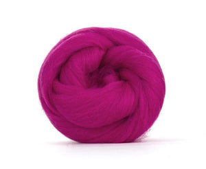 Merino Combed Top Dyed Wool Raspberry ~ 4 Oz Fiber