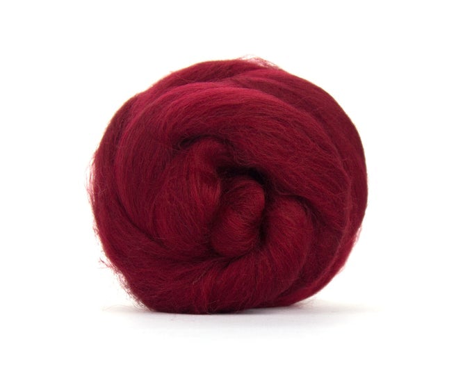 Merino Combed Top Dyed Wool Ruby ~ 4 Oz Fiber