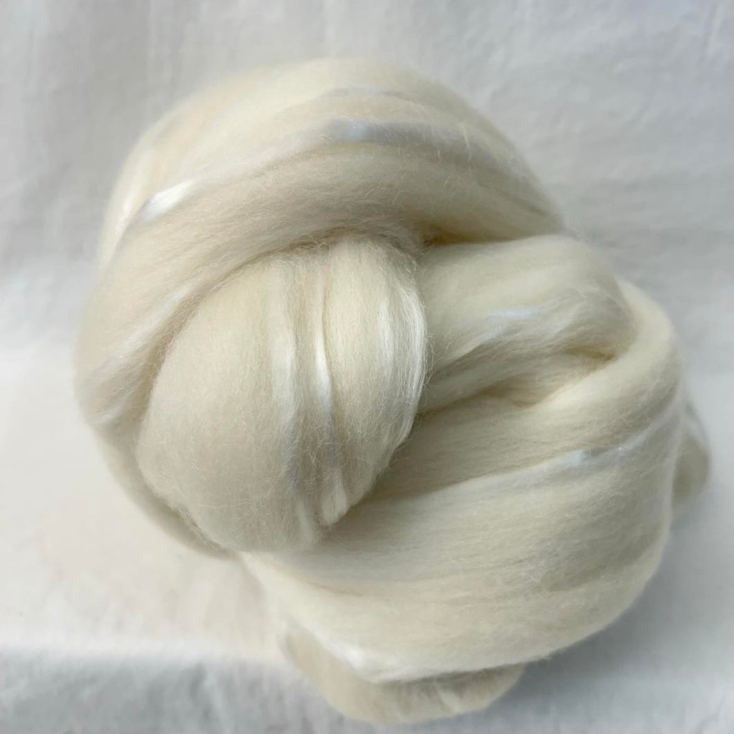 Merino Wool Top / Tencel Blend, 70/30, undyed / 4 oz