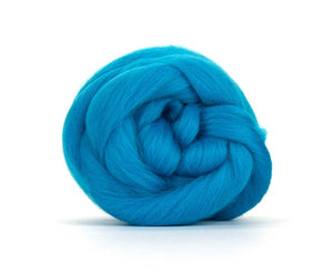 Merino Combed Top Dyed Wool Turquoise ~ 4 Oz Fiber