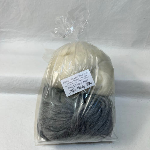 Merino Natural Wool Pack Fiber Tasting #NF8 / 5.5 oz