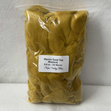 Merino Combed Top, Dyed Wool, Mustard ~ Smaller 3.6 oz Section