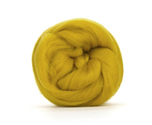 Merino Combed Top, Dyed Wool, Mustard ~ 4 oz