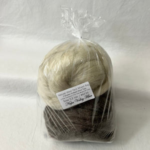 Natural Wool Pack Mixed Bag Fiber Tasting #NF25 / 5.2 oz