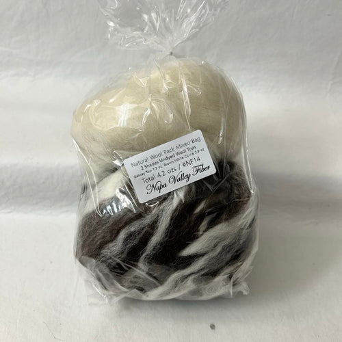 Natural Wool Pack Mixed Bag Fiber Tasting #NF14 / 4.2 oz
