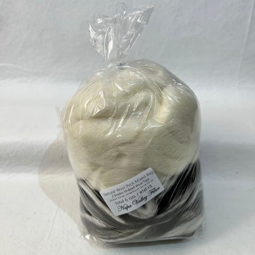 Natural Wool Pack Mixed Bag Fiber Tasting #NF18 / 6 oz