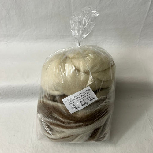 Natural Wool Pack Mixed Bag Fiber Tasting #NF27 / 5.6 oz