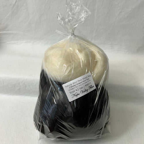 Natural Wool Pack Mixed Bag Fiber Tasting #NF11 / 4.2 oz