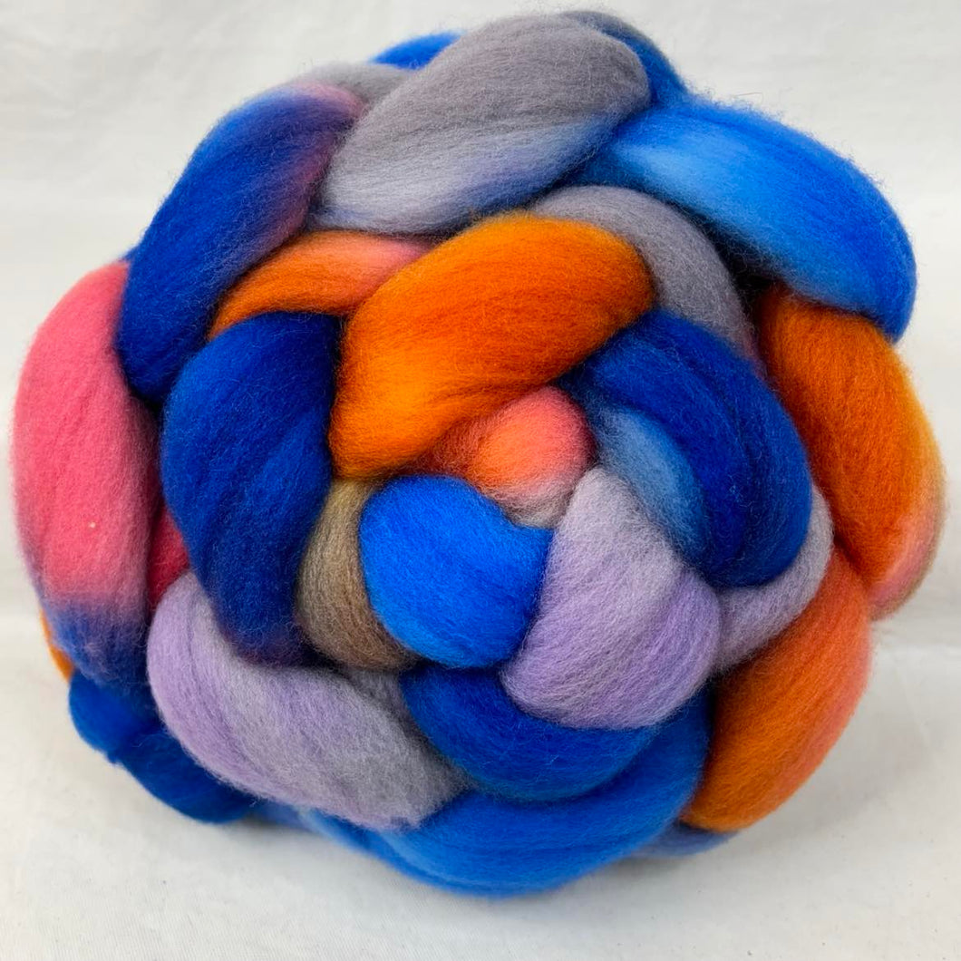 Polwarth Wool Top Braid (P58) ~ Hand Painted ~ 22 Micron