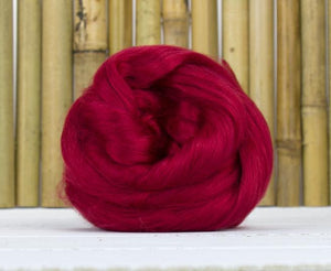 Bamboo Top Dyed Spinning Fiber ~ Red / 2 Oz