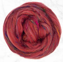 Phoenix Rekindled | Sustainable Fibers Dyed Top, Wool/Sari Silk 4 oz