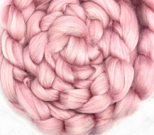 Tussah Silk Dyed Top, Rosebud ~ Luxury Spinning Fiber / 2 oz