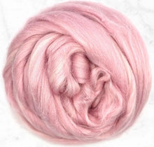 Tussah Silk Dyed Top, Rosebud ~ Luxury Spinning Fiber / 2 oz